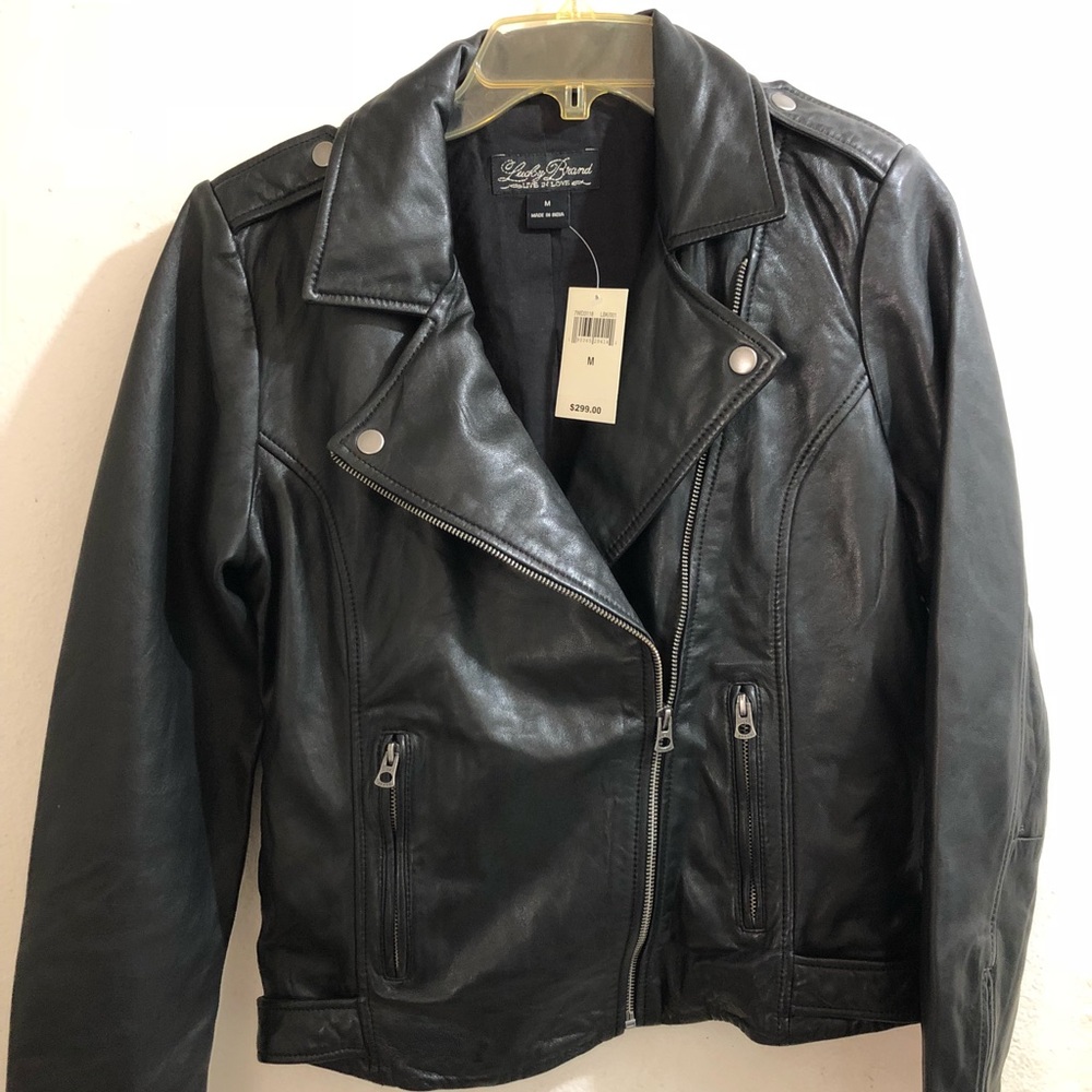 NWT Lucky Brand Leather Moto Jacket (M)